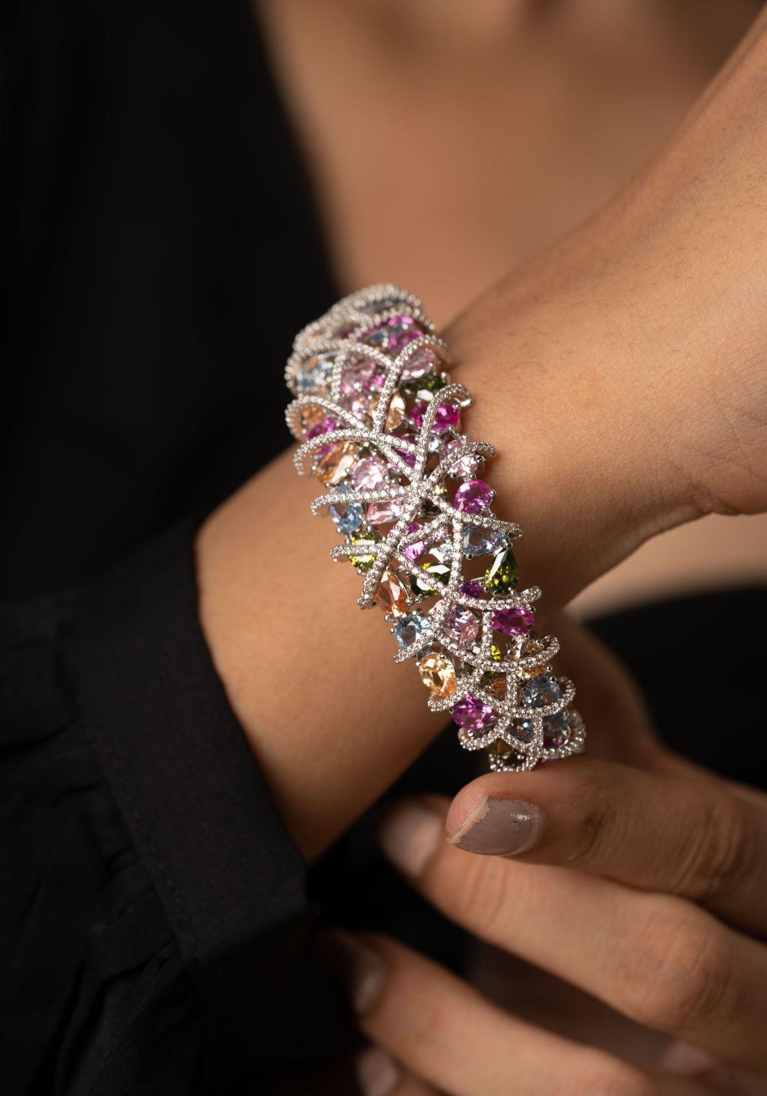 Multi Gem Stone Navratna Bracelet - Attrangi