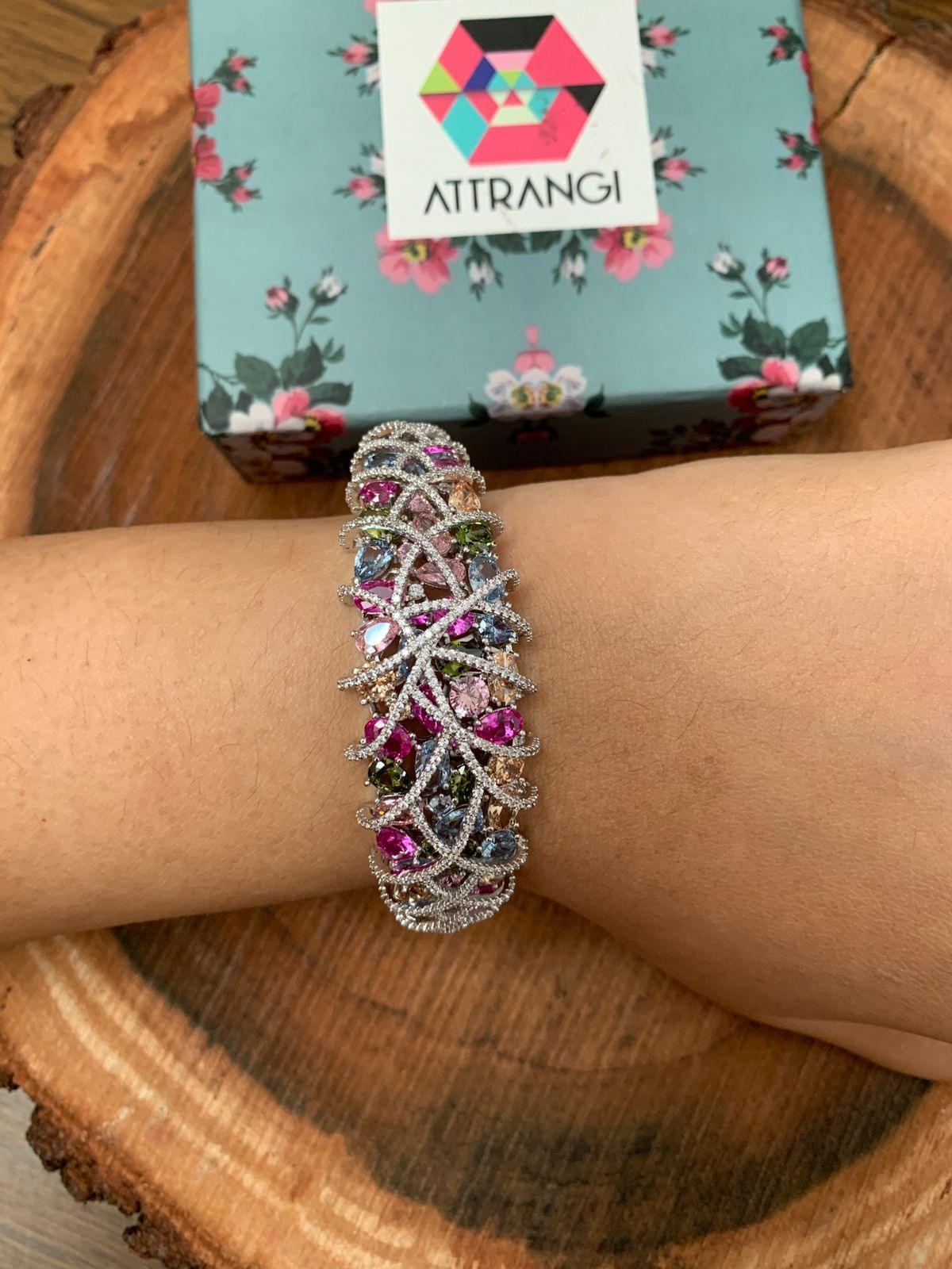 Multi Gem Stone Navratna Bracelet - Attrangi