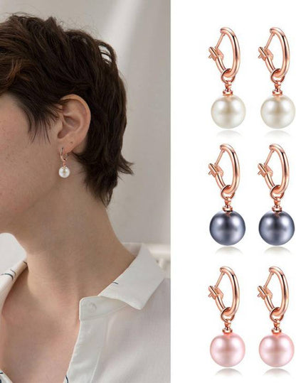 Black Elegant Pearl Drop Earrings