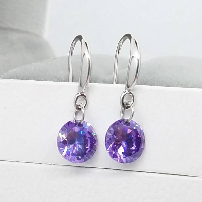 Daily Wear Purple Drop Earrings