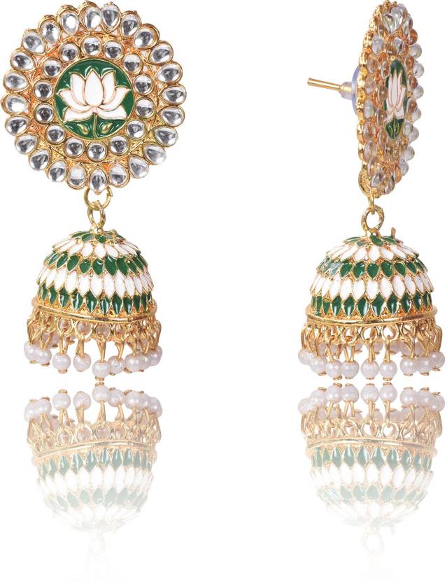 Lotus Pearl Beads Jhumka