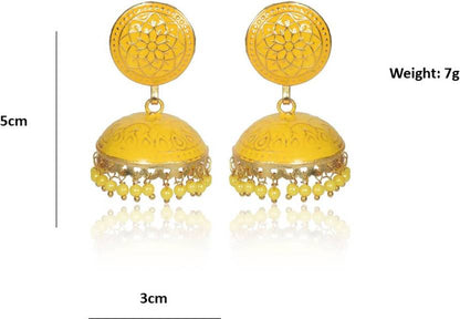 Handmade Ethnic Yellow Brass Earrings