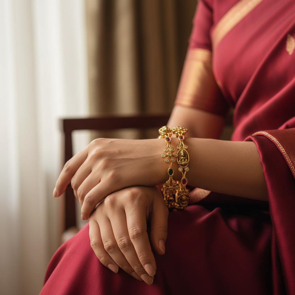 Nagas CZ Lakshmi Bangles 