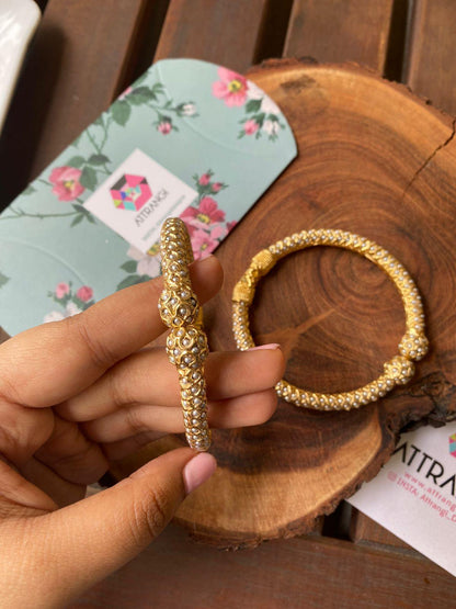 Nakshi Sona Moti Indian Thin Kada / Bangle Set - Attrangi