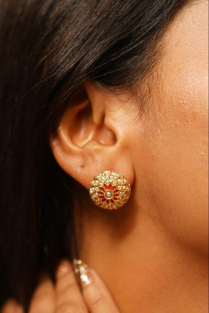 Nakshi Sona Moti Stud and Ring - Attrangi