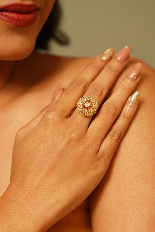 Nakshi Sona Moti Ring