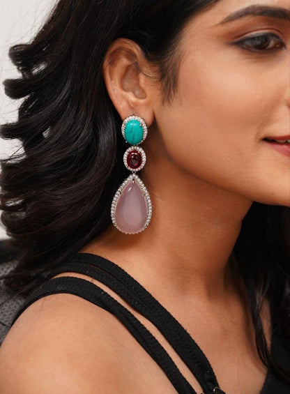Natalia Diamond Long Earrings | GemZ Collection - Attrangi