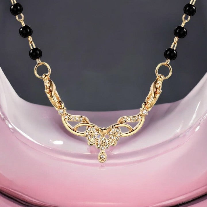 Classy Spiral Black Beads Mangalsutra