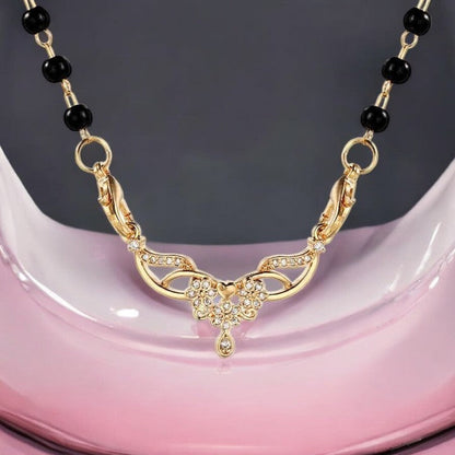 Classy Spiral Black Beads Mangalsutra