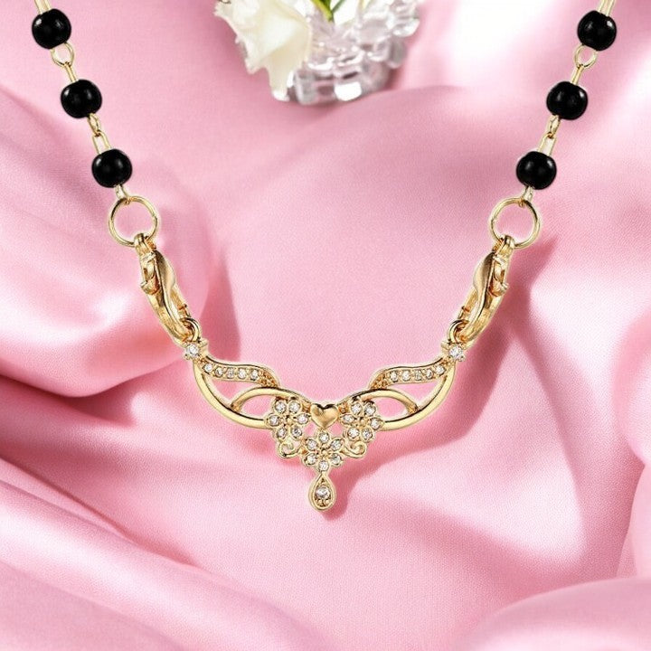 Classy Spiral Black Beads Mangalsutra