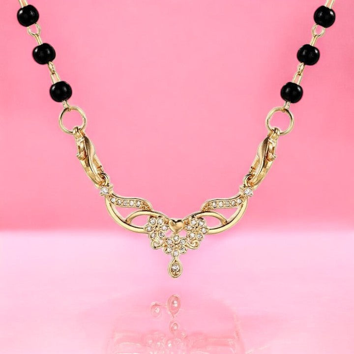 Classy Spiral Black Beads Mangalsutra