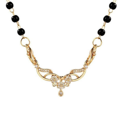 Classy Spiral Black Beads Mangalsutra