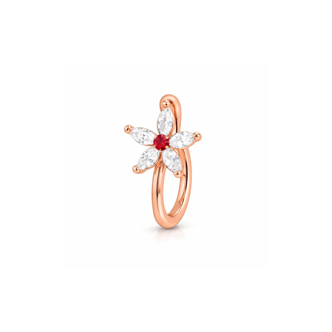 Rose Gold Floral Non-Piercing Nose Pin