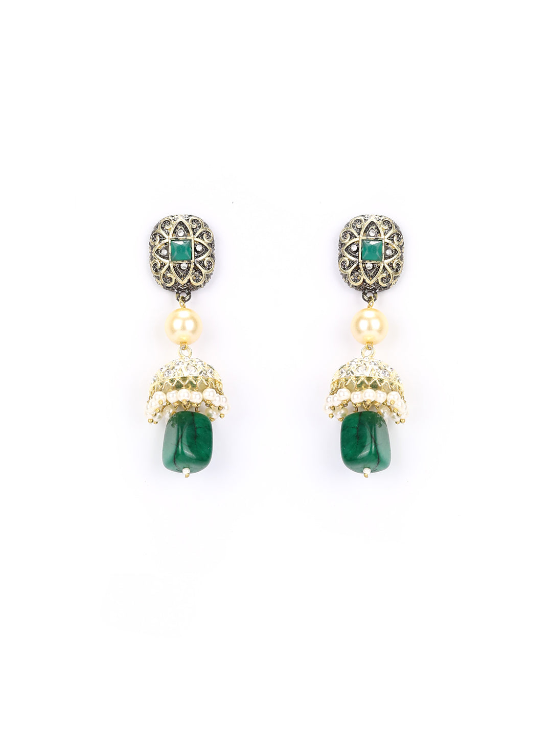 Royal Odyssey - Colourful Beads Pearl Stones Gold Plated Jewellery Set