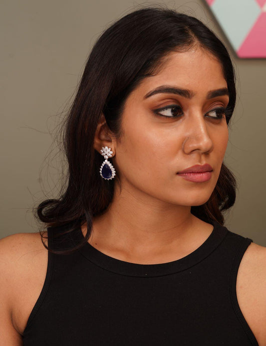 Oh Lady Colourdrop Dangling Diamond Earrings - Attrangi