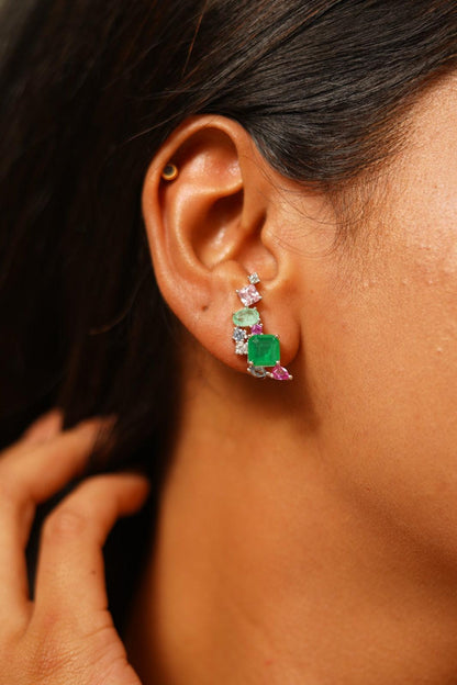 Orla Multi Coloured Screwless Studs - Attrangi
