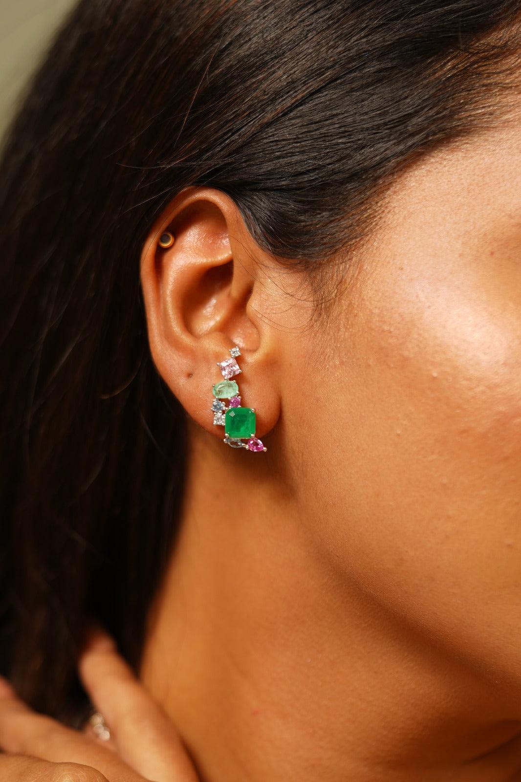 Orla Multi Coloured Screwless Studs - Attrangi