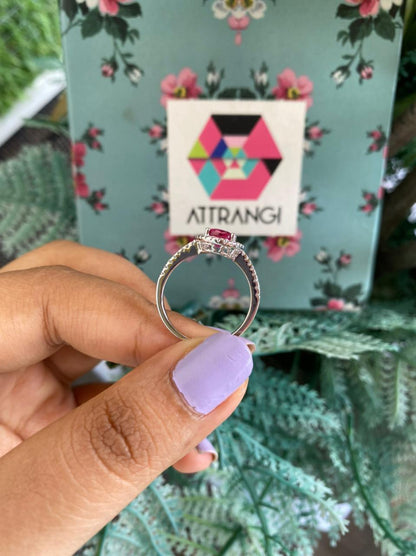 Oval Solitaire Coloured Stone Ring - Attrangi