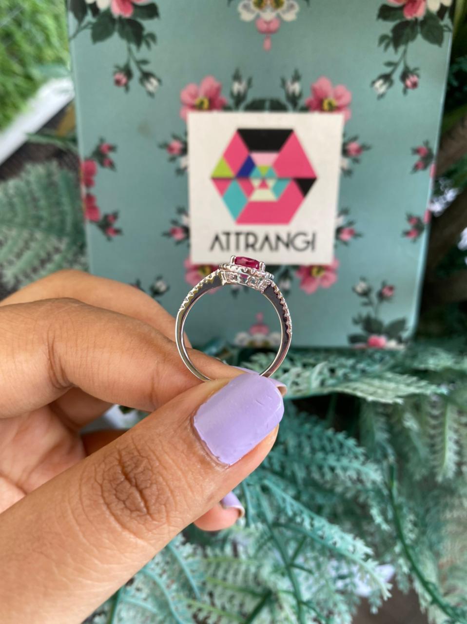 Oval Solitaire Coloured Stone Ring - Attrangi