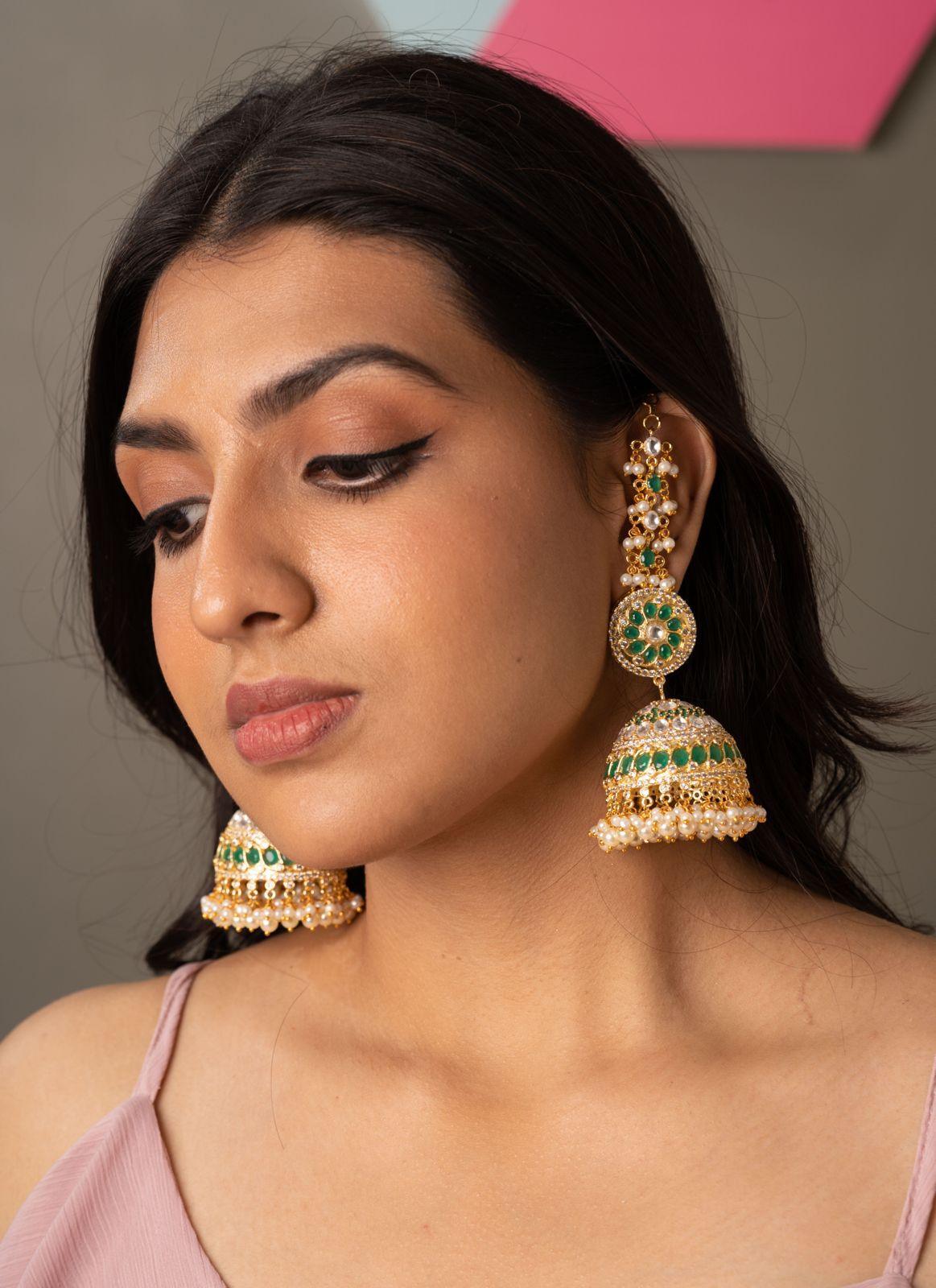 Oversized Jhumka With Kannauti - Attrangi