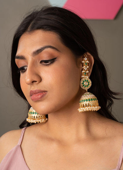 Oversized Jhumka With Kannauti - Attrangi