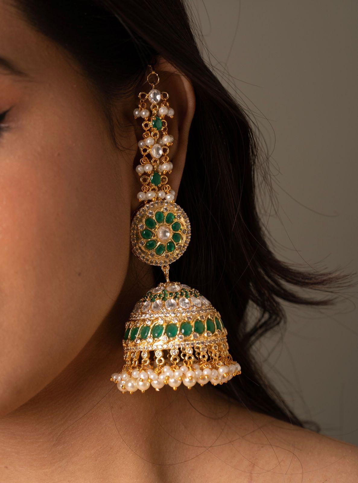 Oversized Jhumka With Kannauti - Attrangi