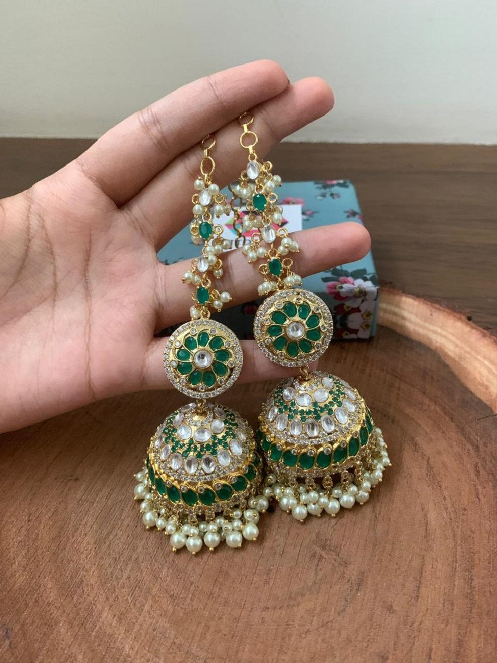 Oversized Jhumka With Kannauti - Attrangi