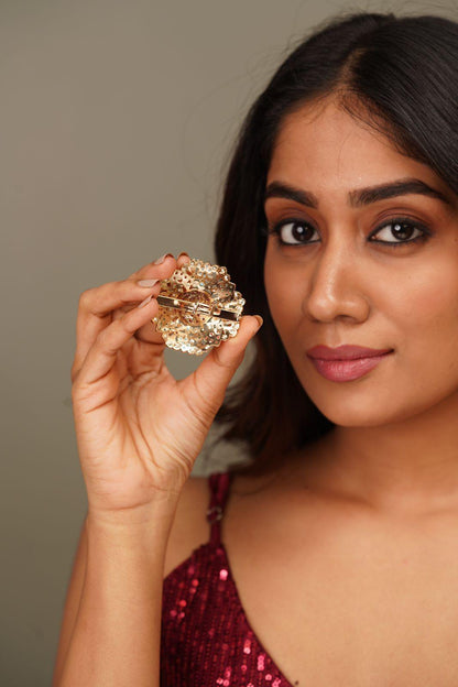 Oversized Navratna Jadaau Ring - Attrangi
