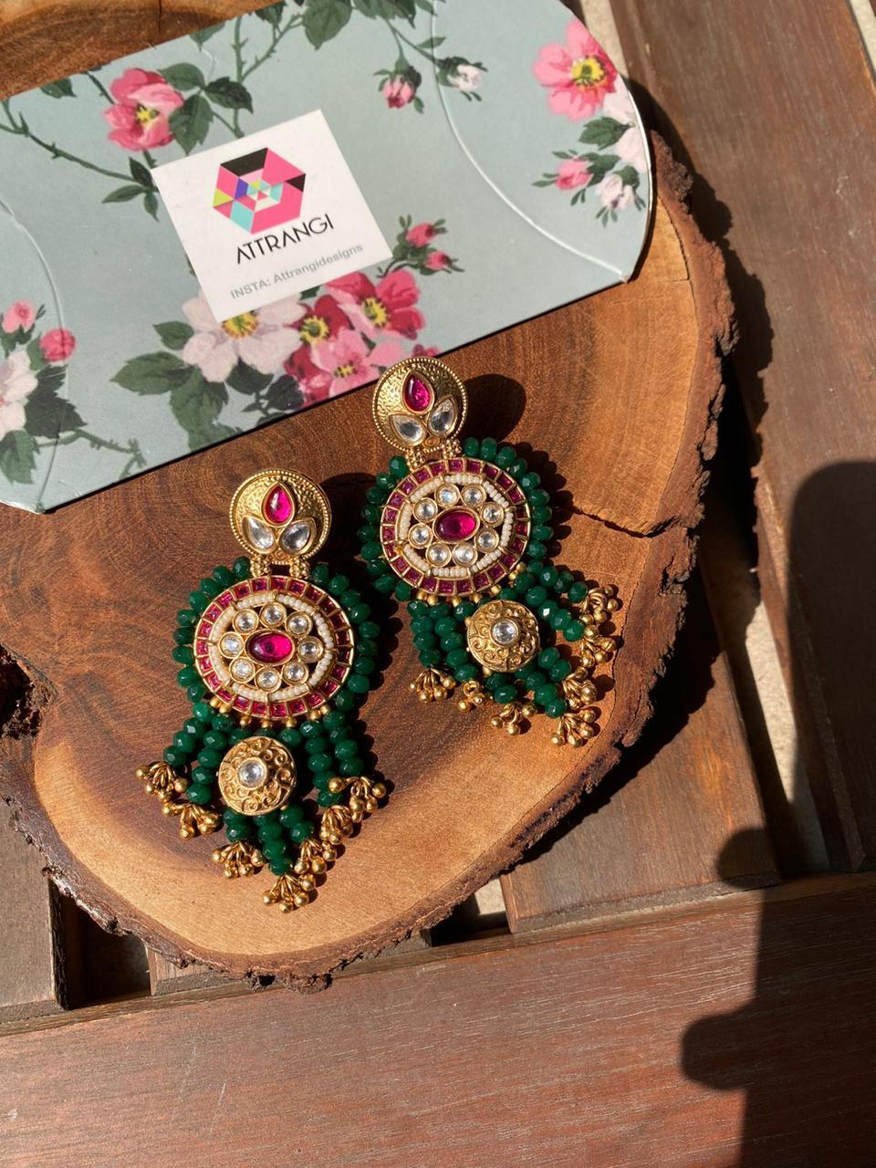 Pareedaar Gold Long Indian Earings | Sone Pe Suhaga Collection - Attrangi