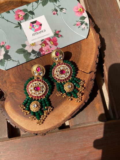 Pareedaar Gold Long Indian Earings | Sone Pe Suhaga Collection - Attrangi