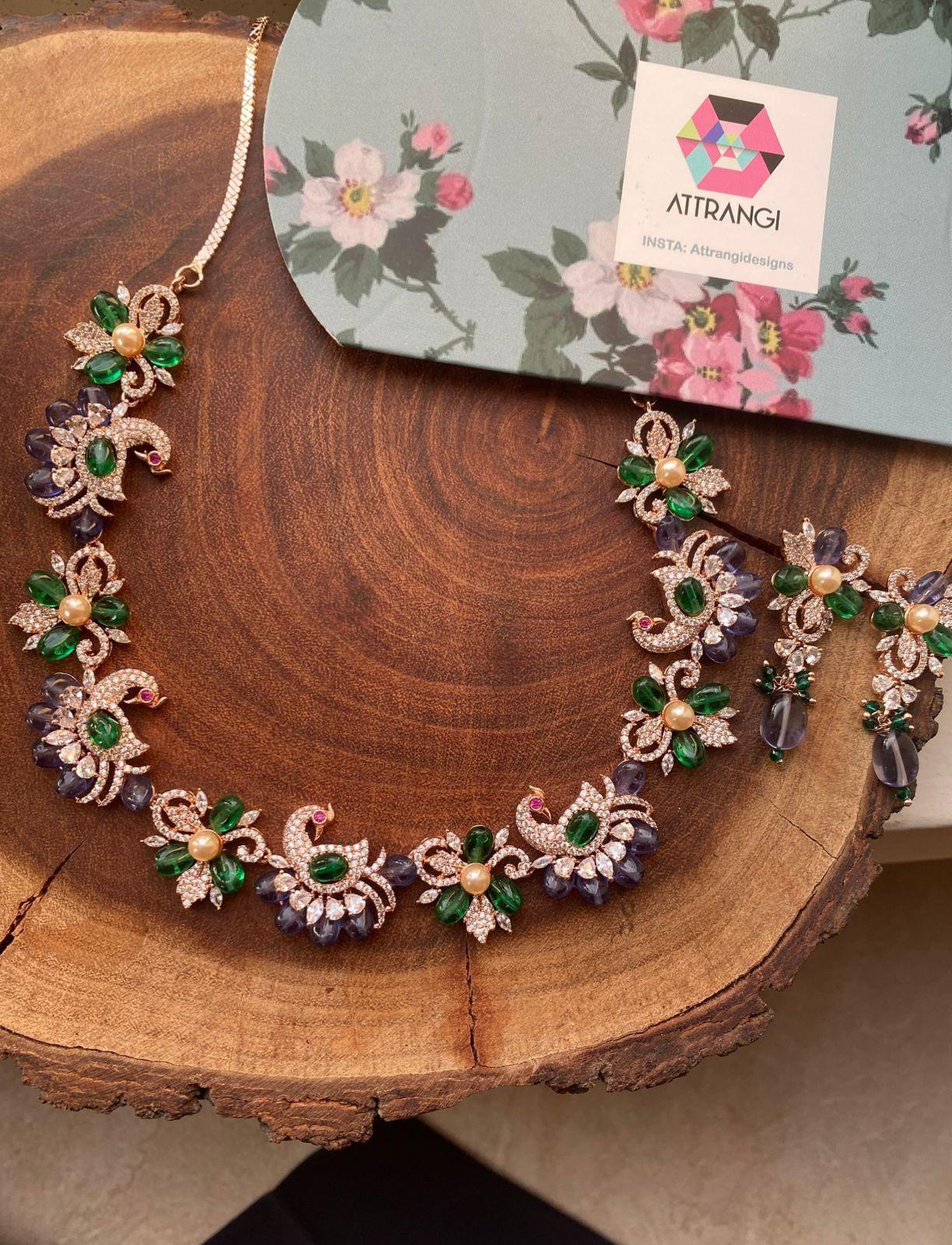 Periwinkle Pastel Royal Crystal Diamond Set | LalaLand Collection - Attrangi