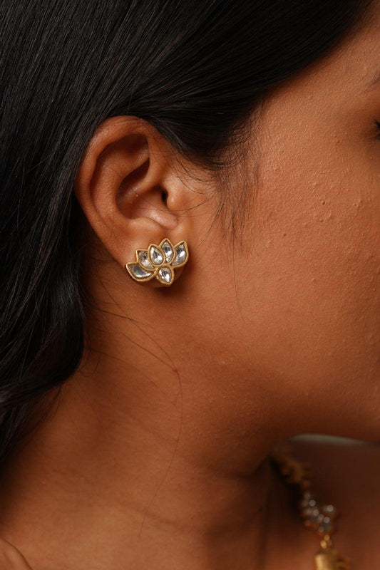 Pichwai Matte Gold Contemporary Set | Indo Western - Attrangi