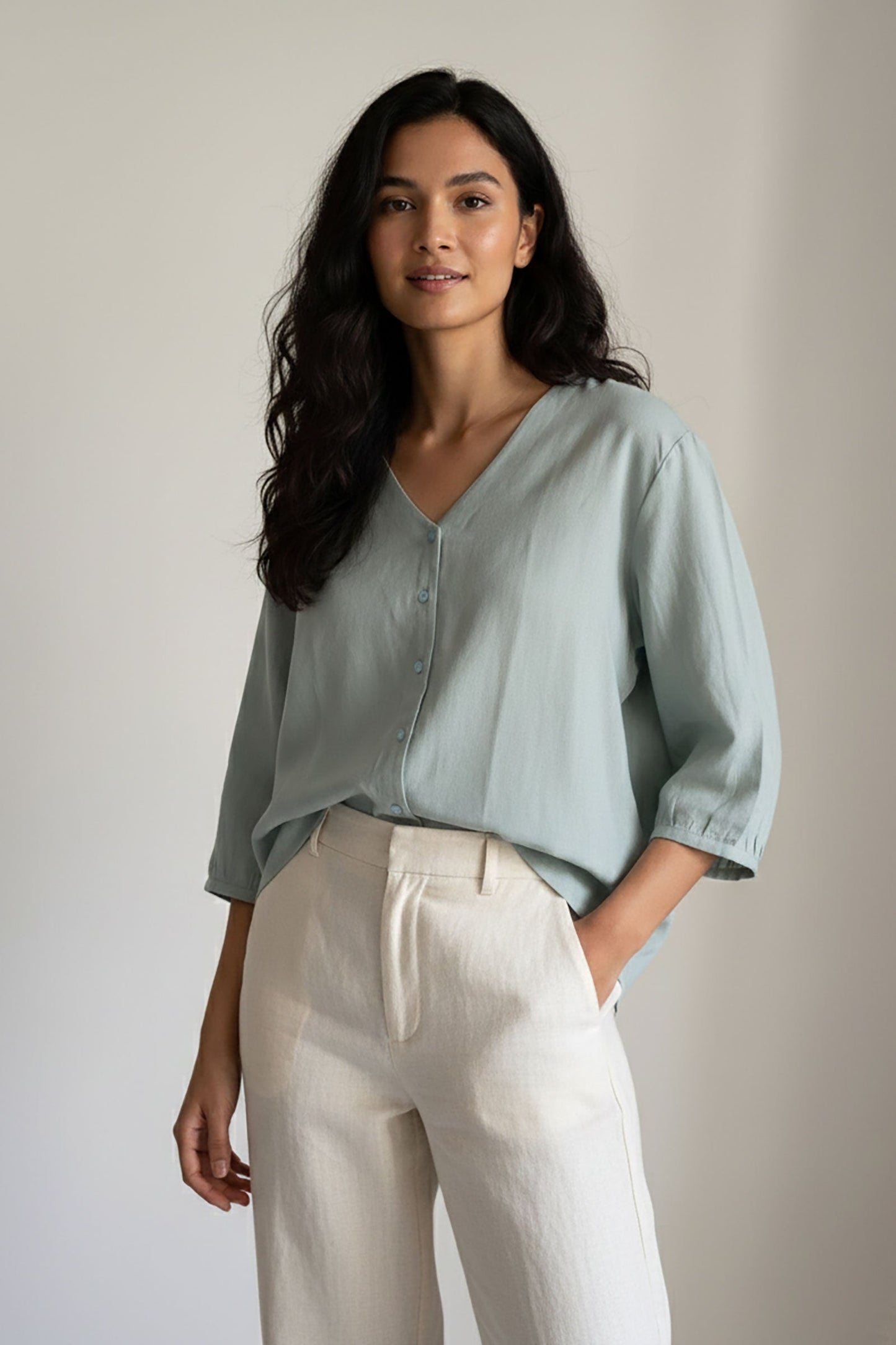 Powder Blue Relaxed Fit Shirt