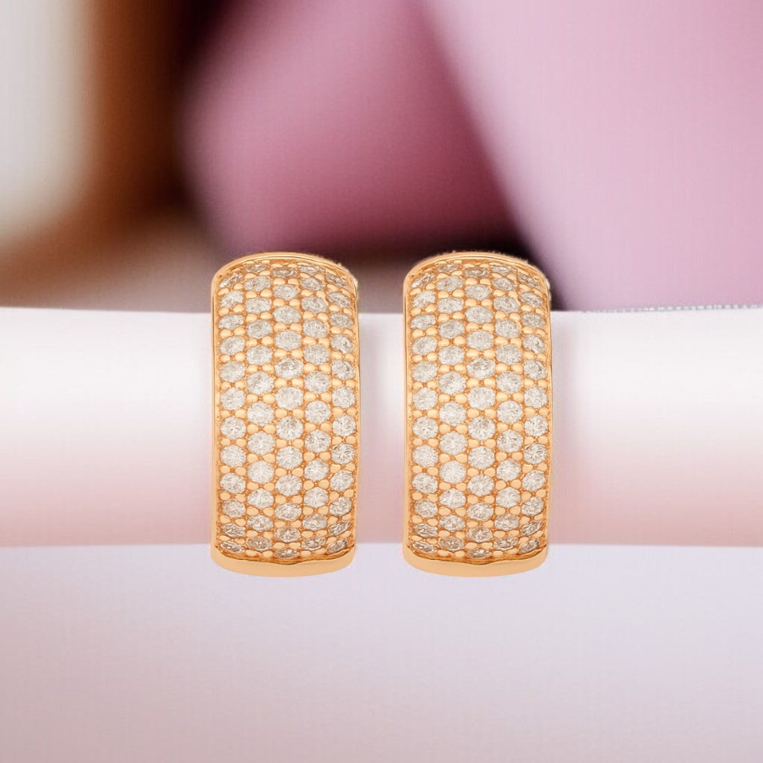 Rose Gold Plated Luxe Sparkle Ear Studs