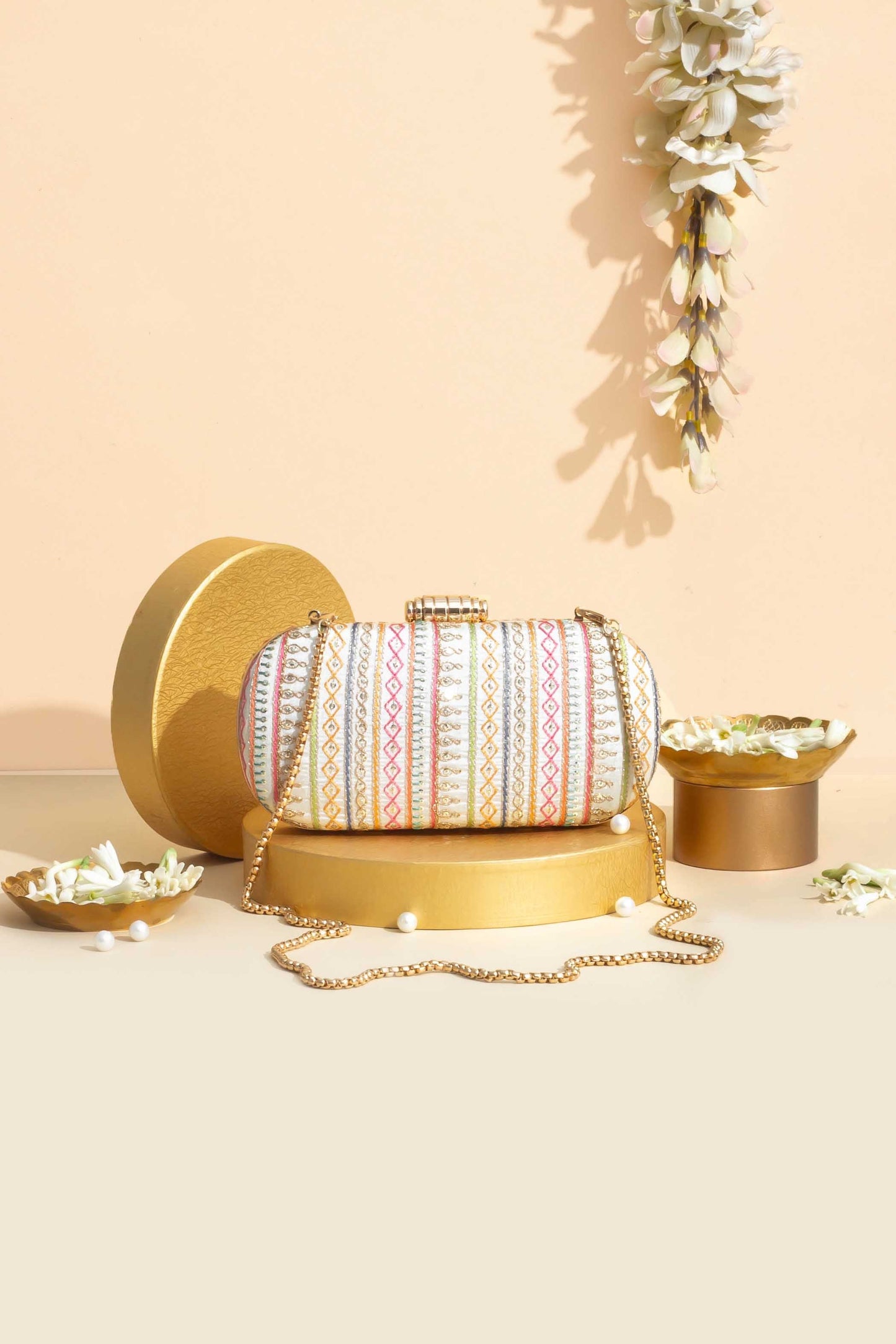 AMYRA - Raha Embroidered Capsule Clutch