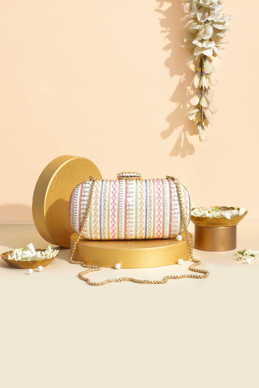 AMYRA - Raha Embroidered Capsule Clutch