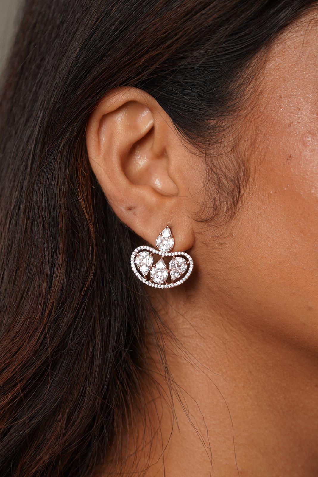 Rhea Mangalsutra with Earrings in Rose Gold - Attrangi