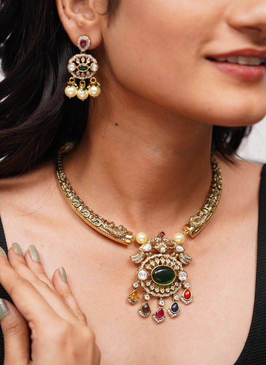 Ritu Panchi Navartna Gold Hasli - Attrangi