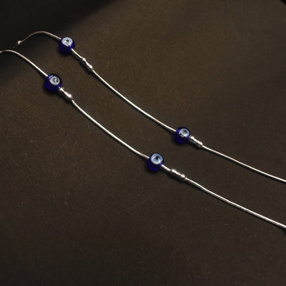 Stylish Asp Sterling Silver Evil Eye Beaded Anklets