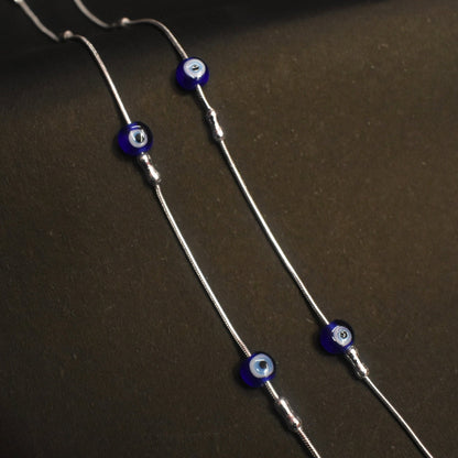 Stylish Asp Sterling Silver Evil Eye Beaded Anklets
