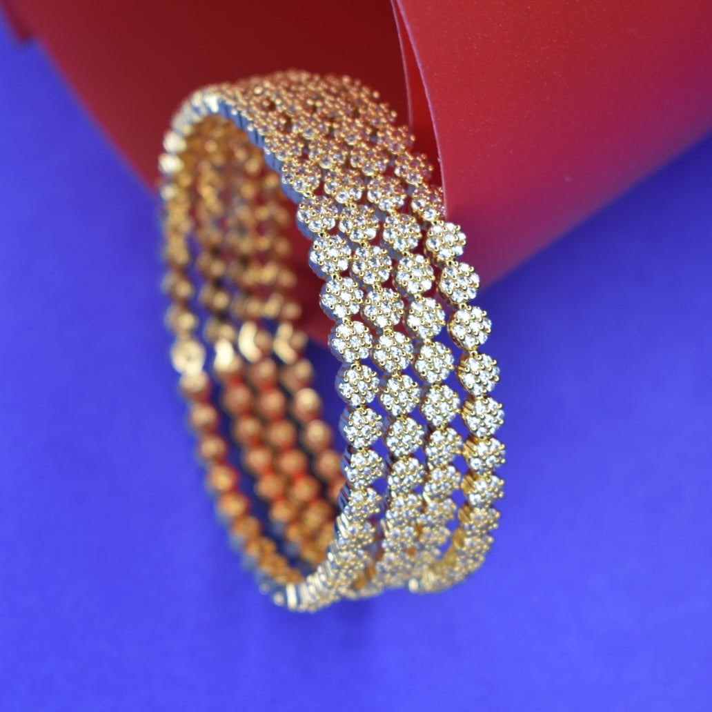 Premium CZ Gold Plated Bangles Set for Women - Asp Fashion Jewellery