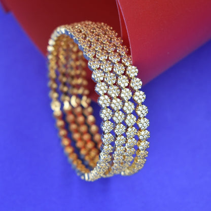 Premium CZ Gold Plated Bangles Set for Women - Asp Fashion Jewellery