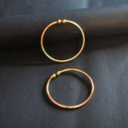 24K Gold Plated Plain Baby Bangles - Safe, Hypoallergenic & Adjustable for Kids