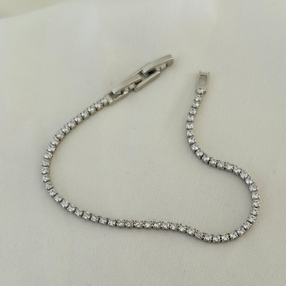 Silver bracelet with crystal stones