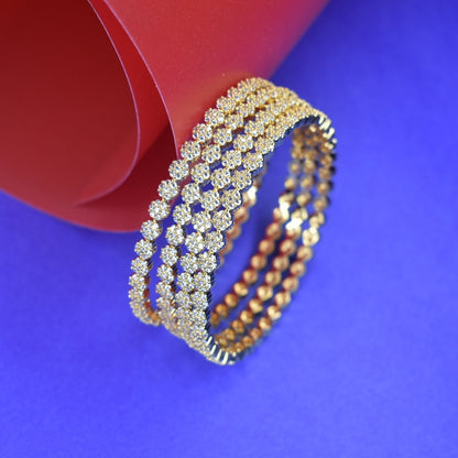 Premium CZ Gold Plated Bangles Set for Women - Asp Fashion Jewellery