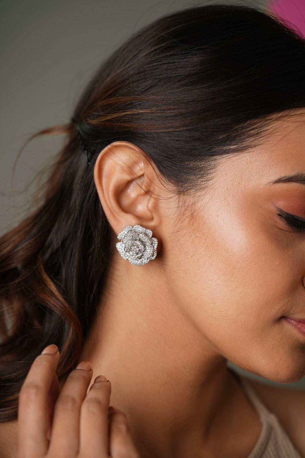 Rose Shaped Studs - Attrangi