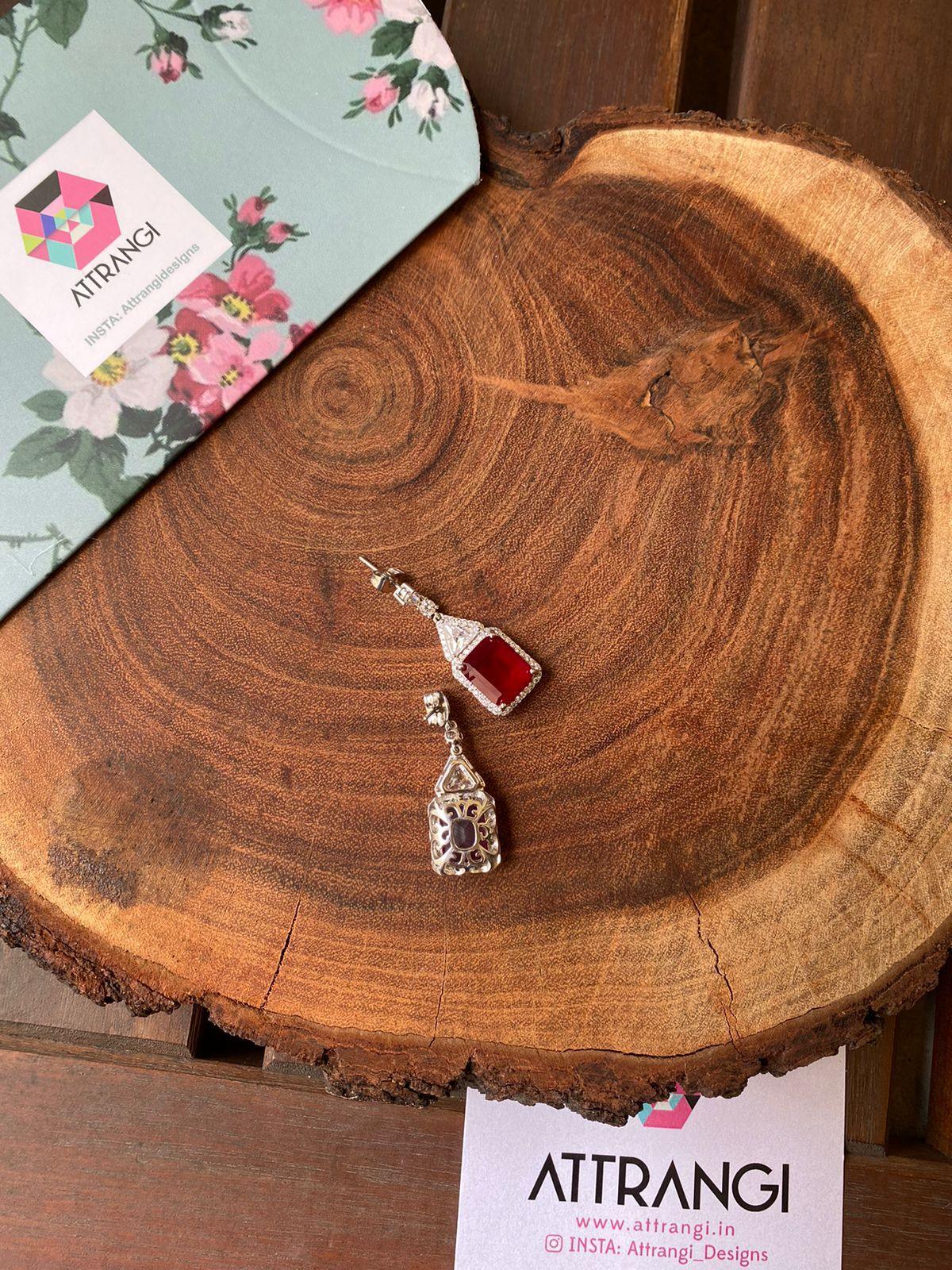 Ruby Mania Diamond Dangler Earrings | Daily Wear - Attrangi