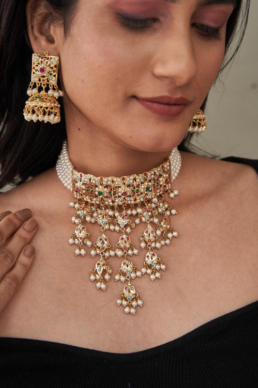 Rudali Jadaau Jhaalar Choker Set | Bridal - Attrangi