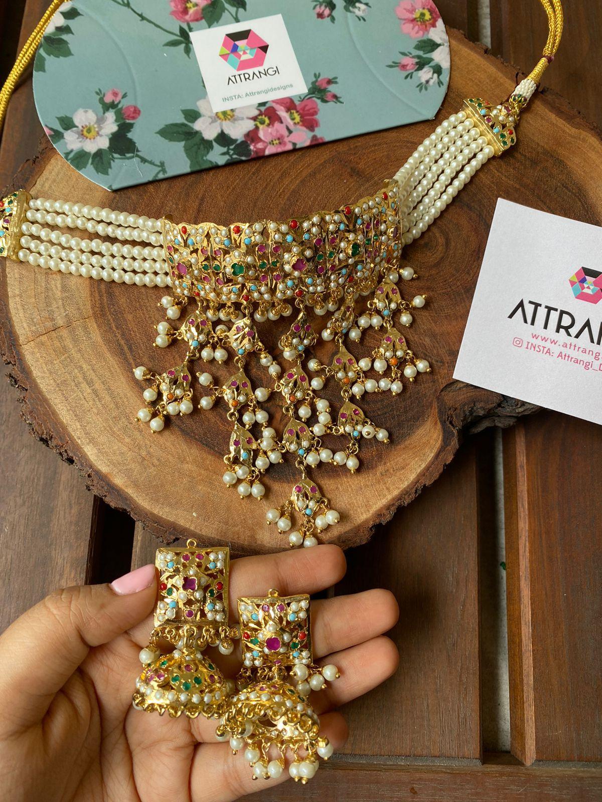 Rudali Jadaau Jhaalar Choker Set | Bridal - Attrangi