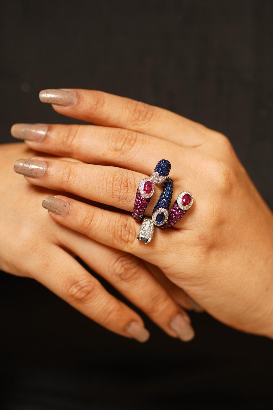 Sasa Designer Diamond Cocktail Ring - Attrangi